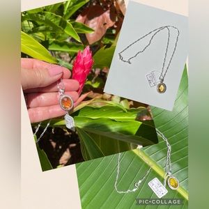 Citrine Sterling Silver Chain Pendant